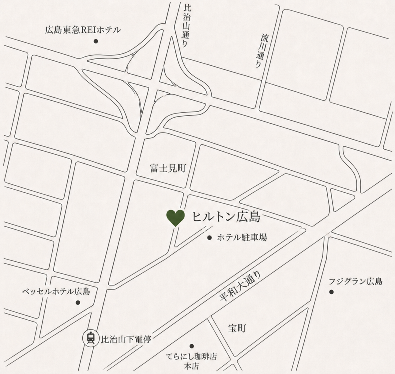 ヒルトン広島 周辺地図